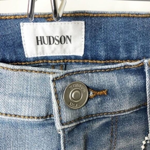 HUDSON Harkin Distressed Skinny Cropped Cuff Jeans - Size 26 - Picture 5 of 12